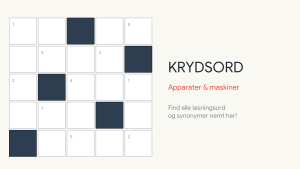Apparat krydsord
