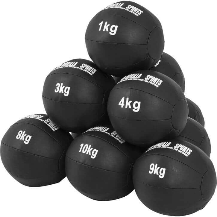 Wall ball på 9 kg (Gorilla Sports) med blød overflade, produktfoto